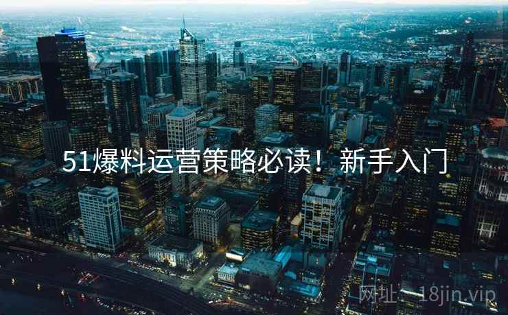 51爆料运营策略必读！新手入门